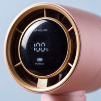 Close-up of the Frostbite digital display showing air volume and battery